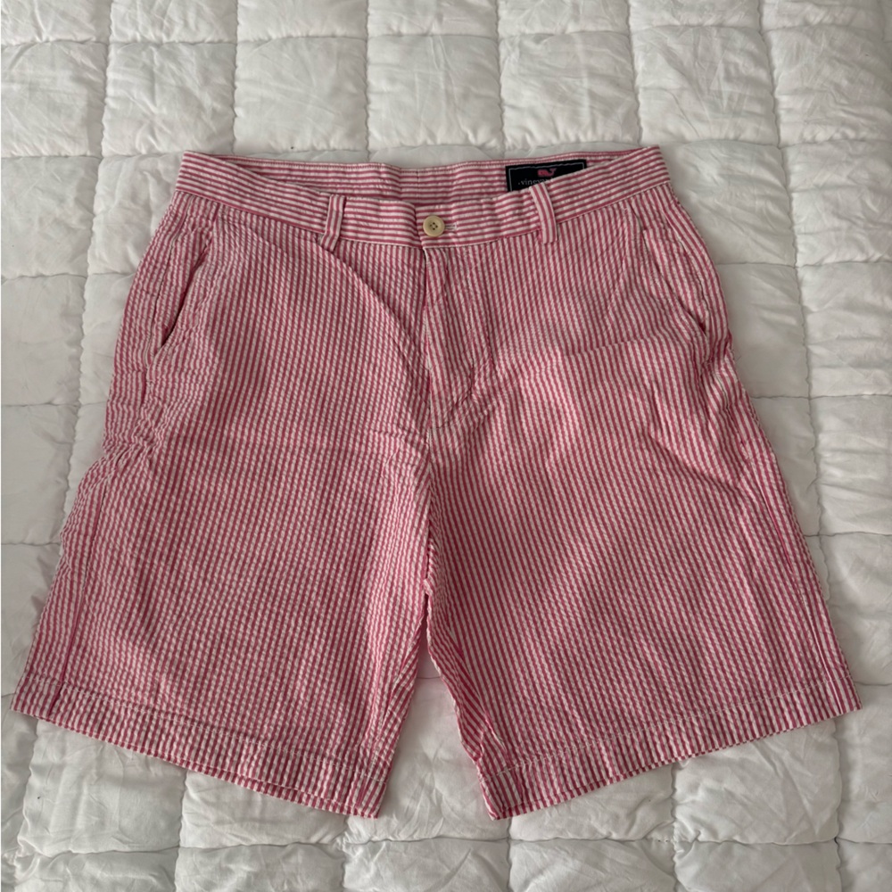 Vineyard Vines Pinkish and White Striped Men Shorts